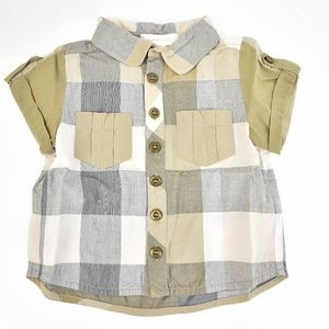 BURBERRY Beige Nova Check Logo Short Sleeve Shirt